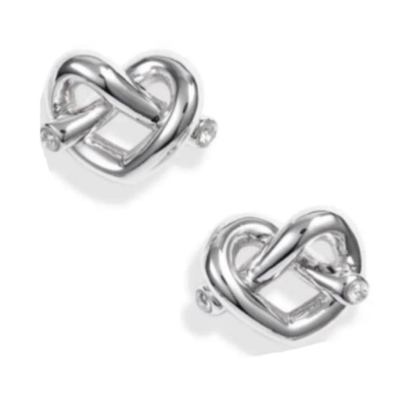 kate spade Jewelry - Kate Spade Love Me Knot Silver Color Crystal Accented Earrings NWT